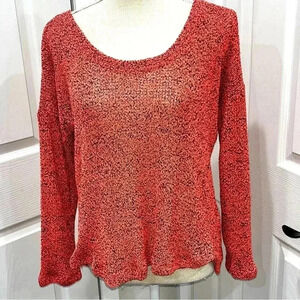 Splendid pink black scoop neck pullover sweater